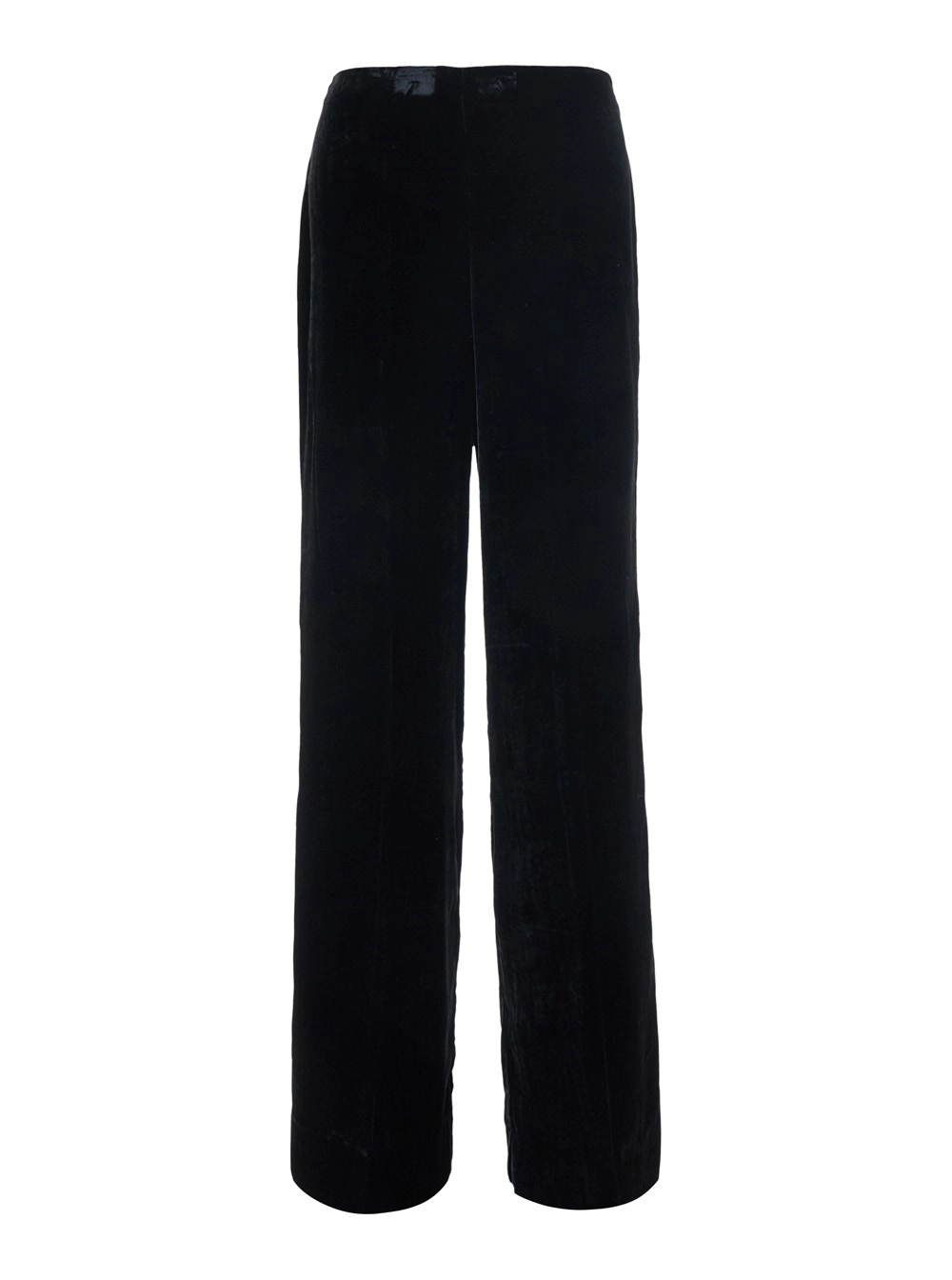 P.A.R.O.S.H. Pantaloni oversize con chiusura laterale in velluto neri donna
