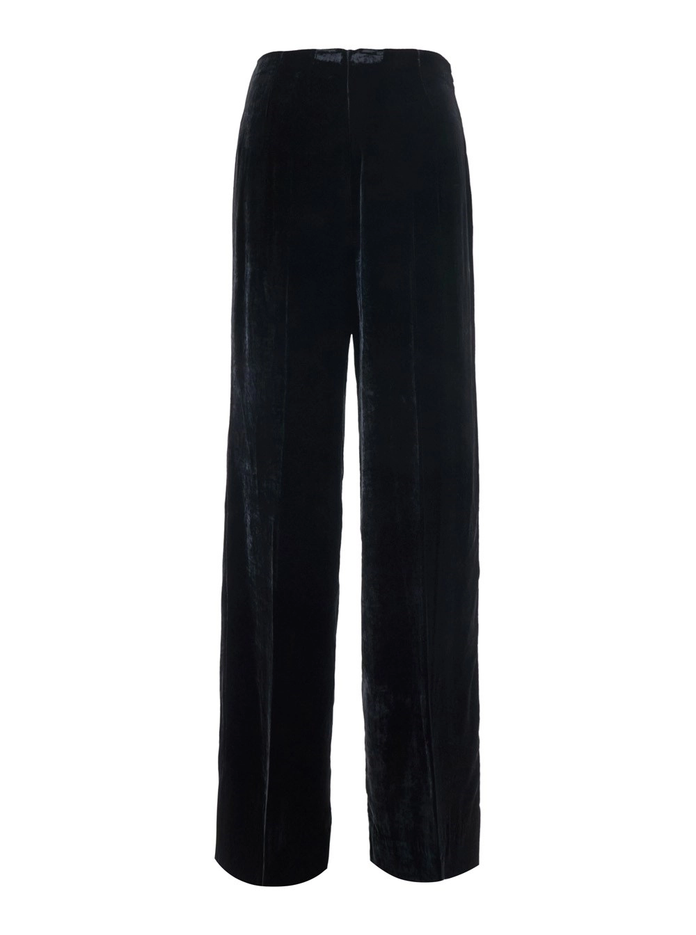 P.A.R.O.S.H. Pantaloni oversize con chiusura laterale in velluto neri donna, view 2