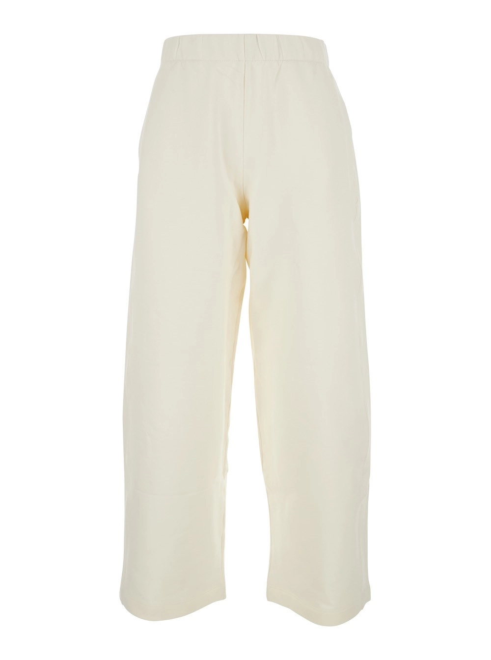 Max Mara Pure Pantaloni con Vita Elasticizzata in Misto Seta e Cotone Bianchi Donna