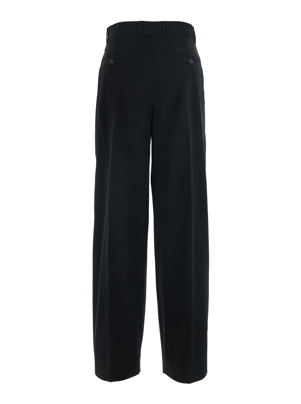 Toteme Pantaloni con chiusura con bottone e zip sul fronte e singola pence sul fronte in cotone neri donna, view 2
