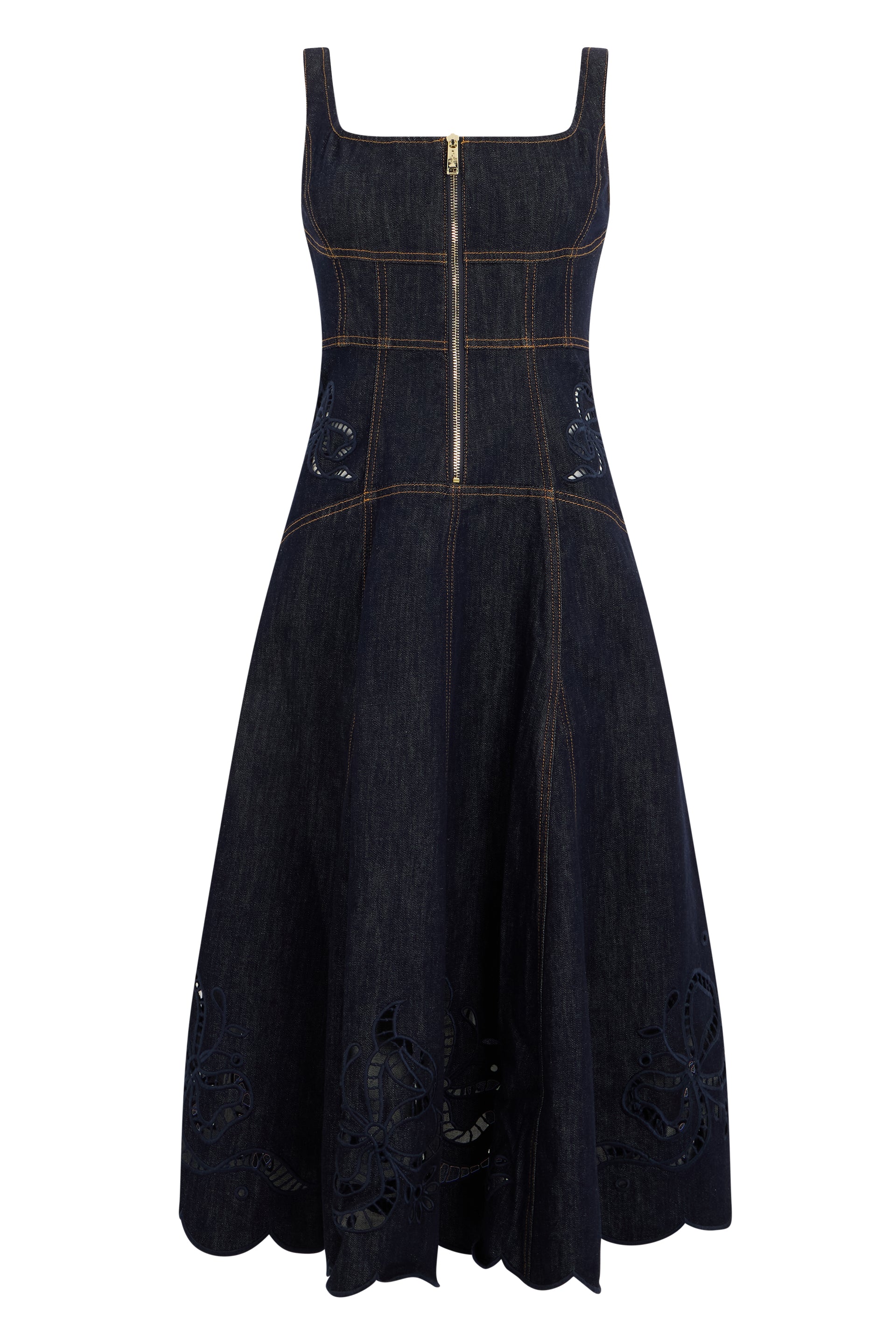 self-portrait Abito midi in denim