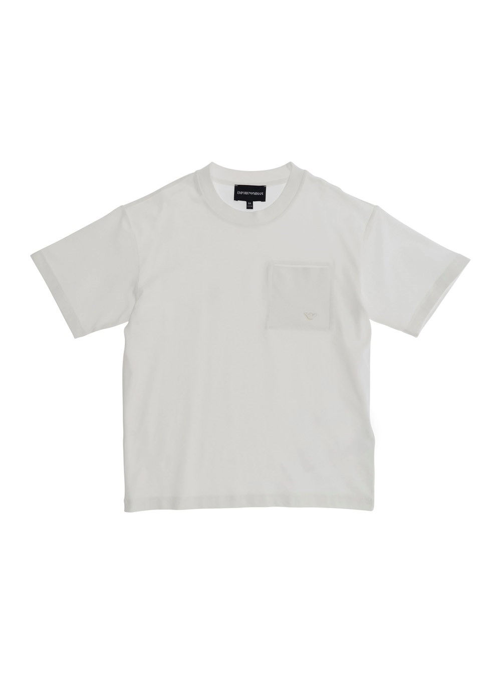 Emporio armani kids T-Shirt Bianca con Logo sul Petto in Cotone Bambino