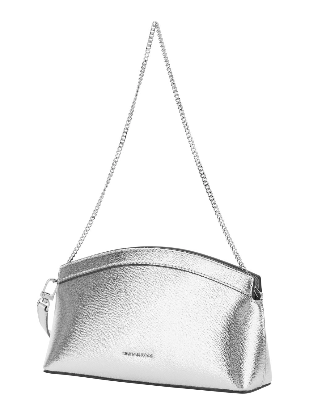 Michael michael kors Borsa a Tracolla 'ATHENA Piccola' con Tracolla a Catena e logo sul fronte in Pelle Effetto Metallico Color Argento Donna, view 2