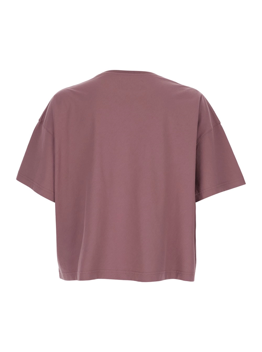 Vivienne Westwood T-shirt girocollo con dettaglio logo ORB sul fronte in cotone rosa uomo, view 2