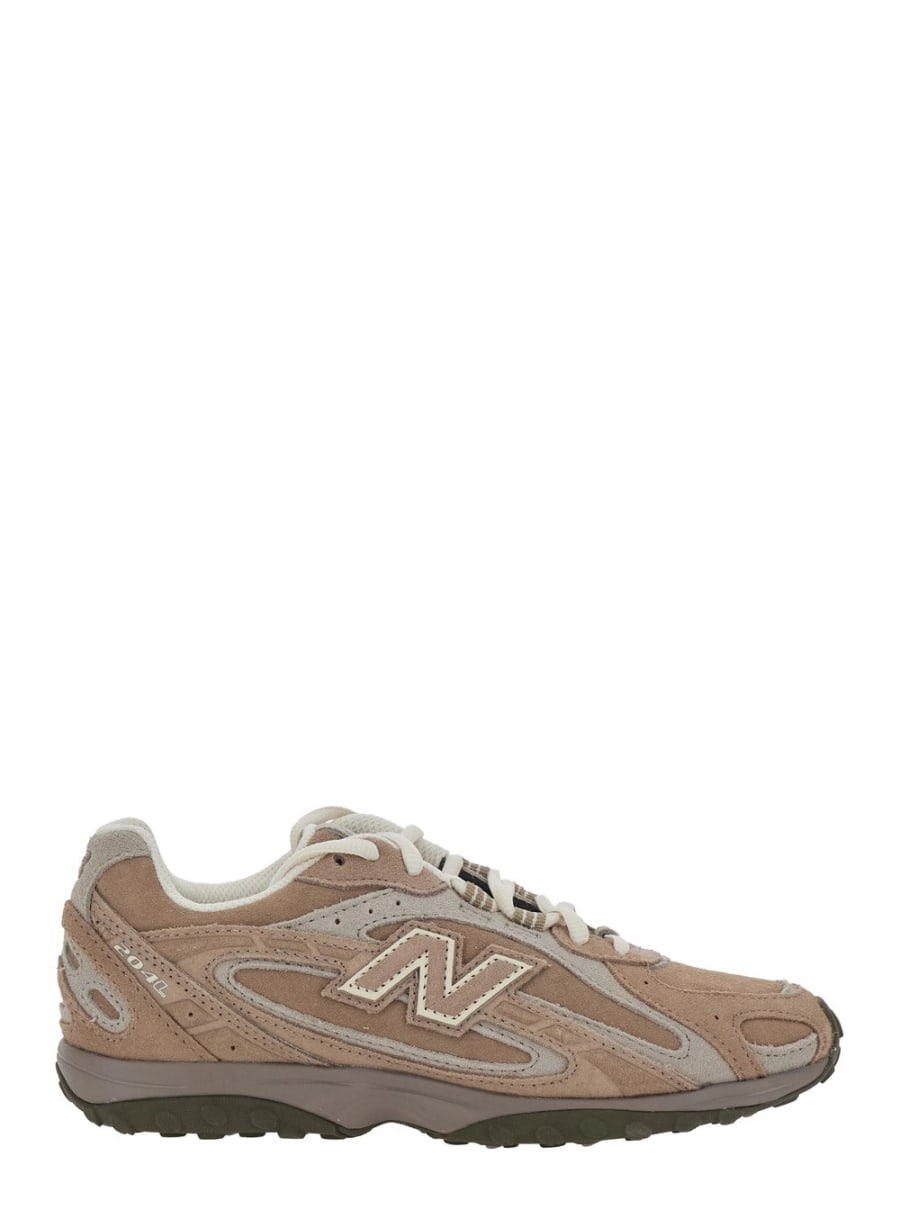 New Balance Sneakers Low Top 'U204' con Patch Logo sul Lato in Pelle e Tessuto Marroni Unisex