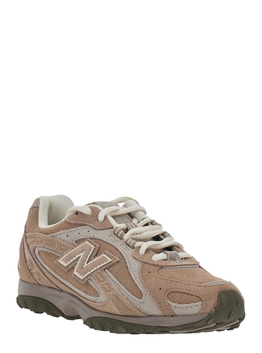 New Balance Sneakers Low Top 'U204' con Patch Logo sul Lato in Pelle e Tessuto Marroni Unisex, view 2