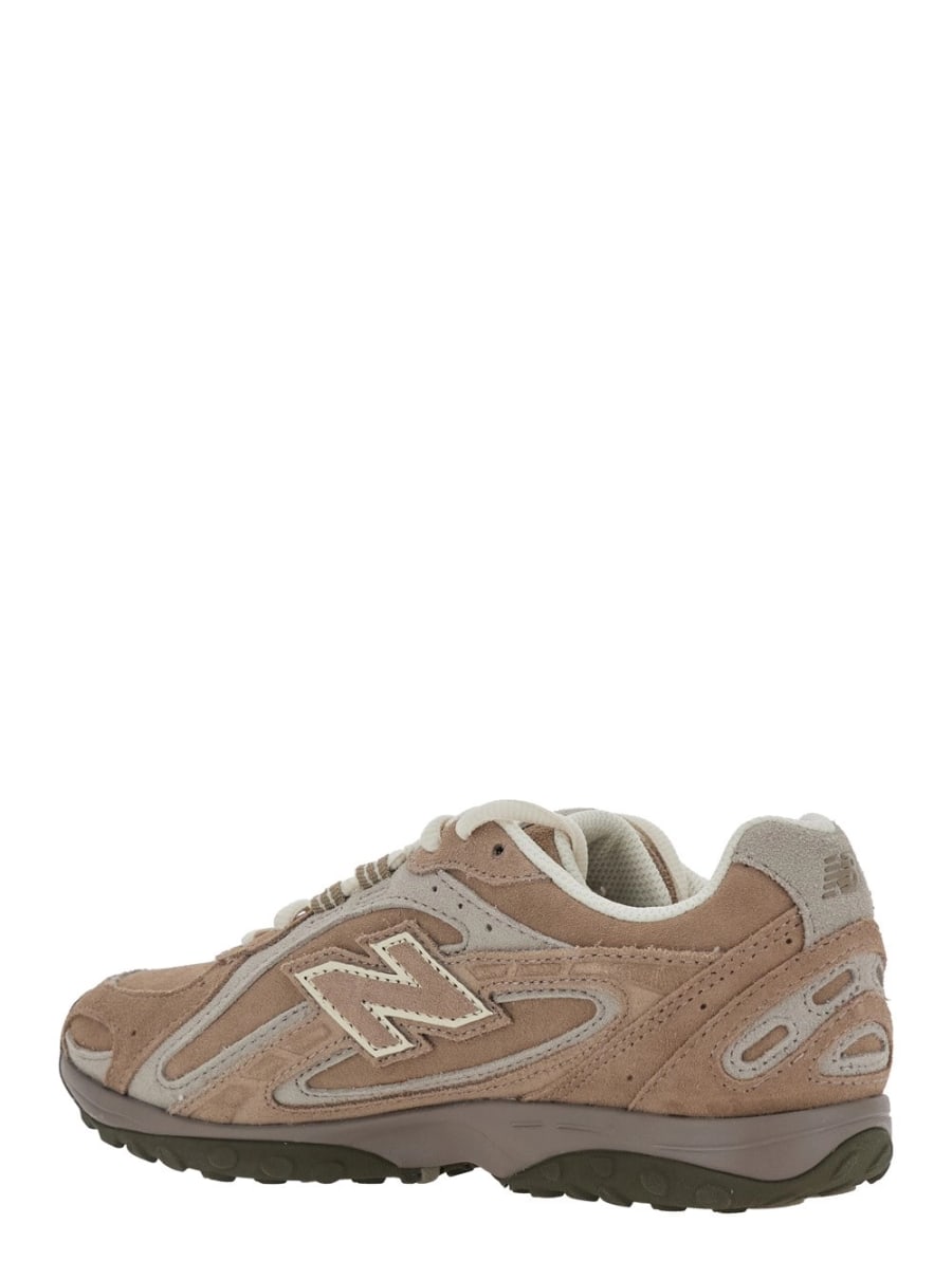 New Balance Sneakers Low Top 'U204' con Patch Logo sul Lato in Pelle e Tessuto Marroni Unisex, view 3