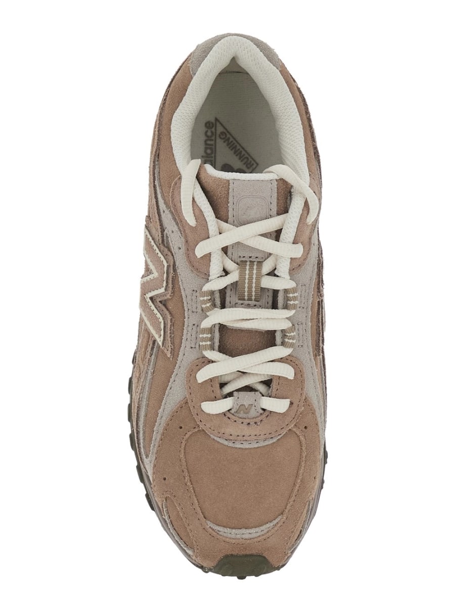 New Balance Sneakers Low Top 'U204' con Patch Logo sul Lato in Pelle e Tessuto Marroni Unisex, view 4