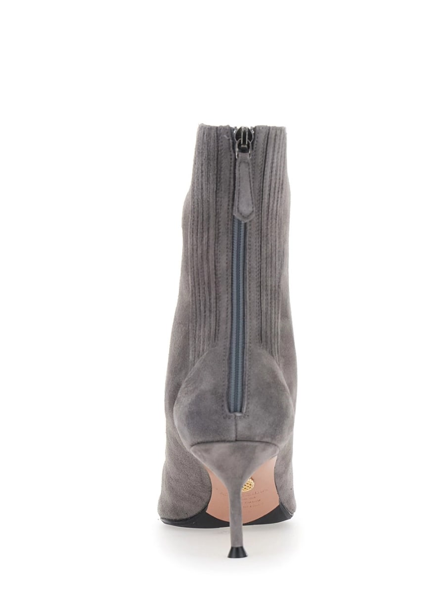 Aquazzura Stivaletti 'Saint Honore' con Tacco Alto a Spillo in Pelle Scamosciata Grigi Donna, view 4