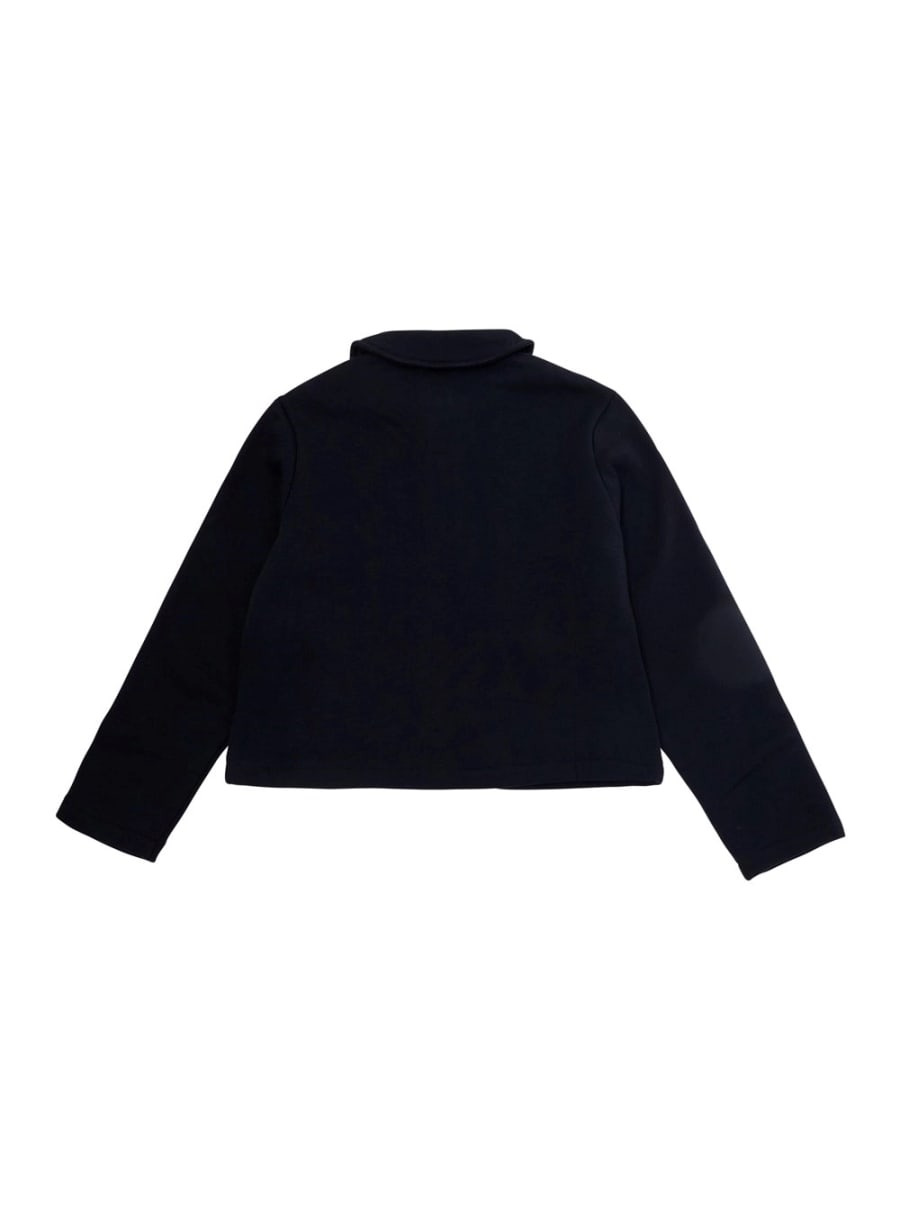 Marni kids Felpa con logo lettering sul fronte e chiusura con zip in Cotone Blu Bambina, view 2