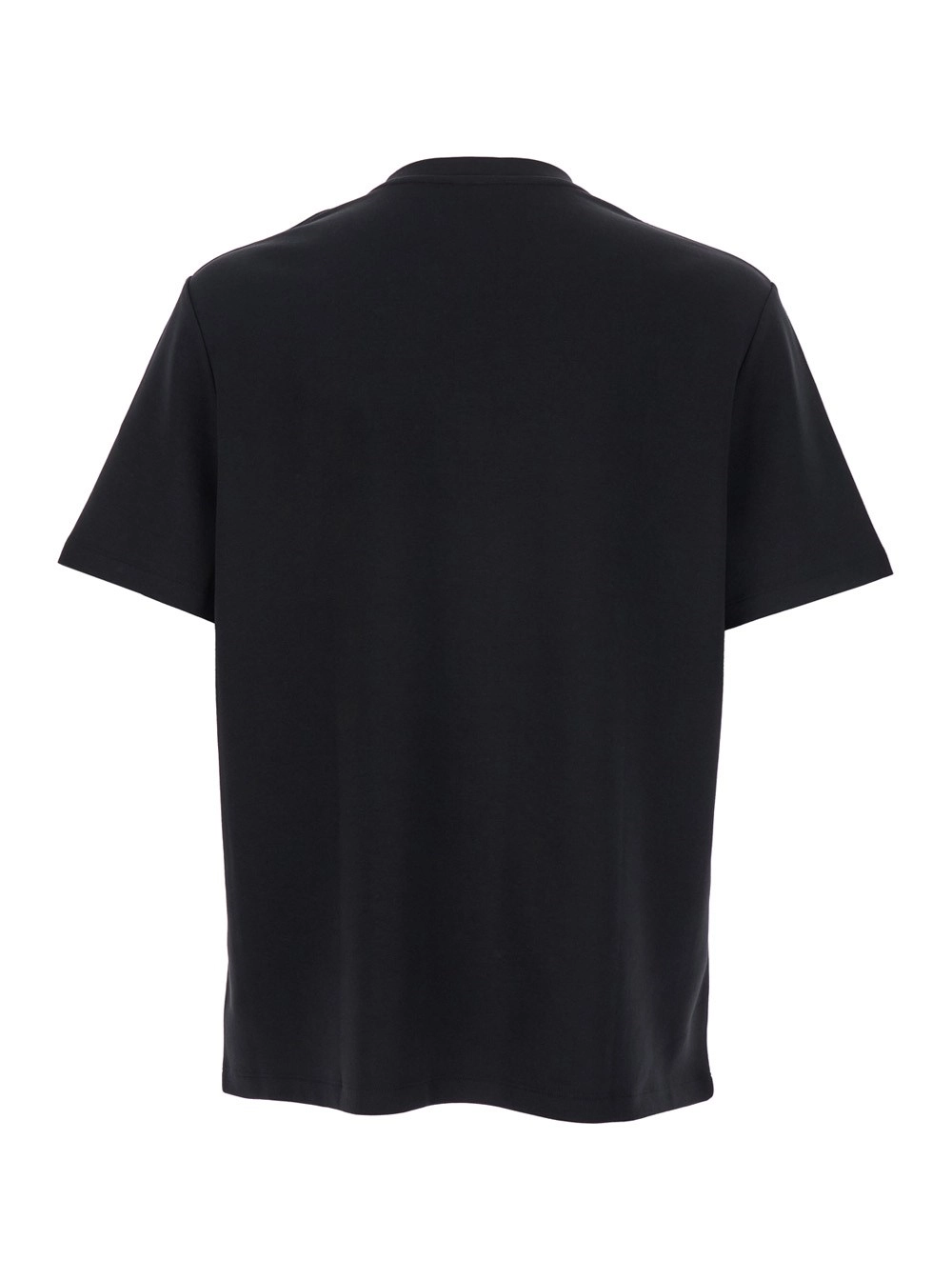 Balmain T-Shirt Girocollo con Stampa Logo sul Fronte in Cotone Nera Uomo, view 2