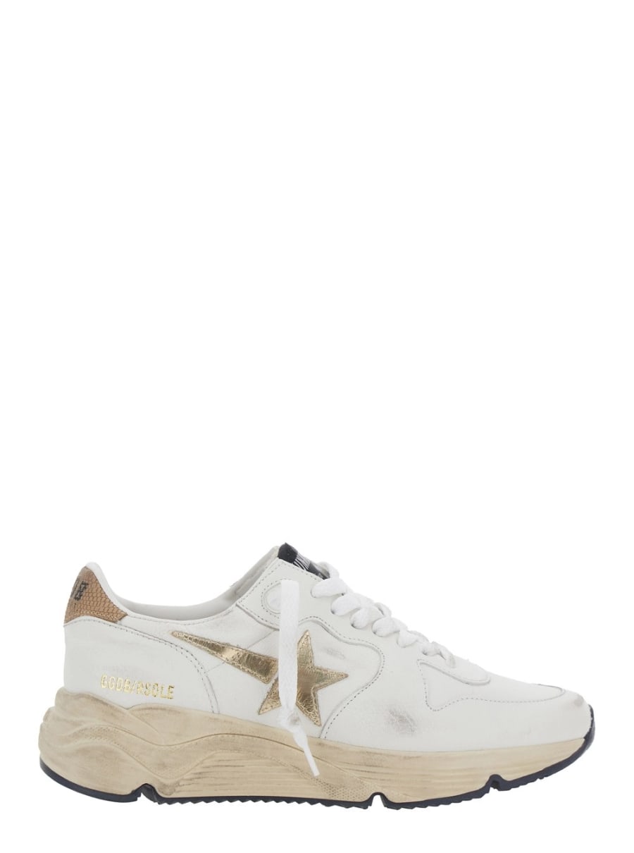 Golden Goose Sneaker 'Running Sole' con Dettaglio Star Laterale in Misto Pelle Bianche Donna