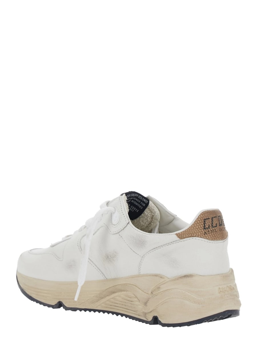 Golden Goose Sneaker 'Running Sole' con Dettaglio Star Laterale in Misto Pelle Bianche Donna, view 3