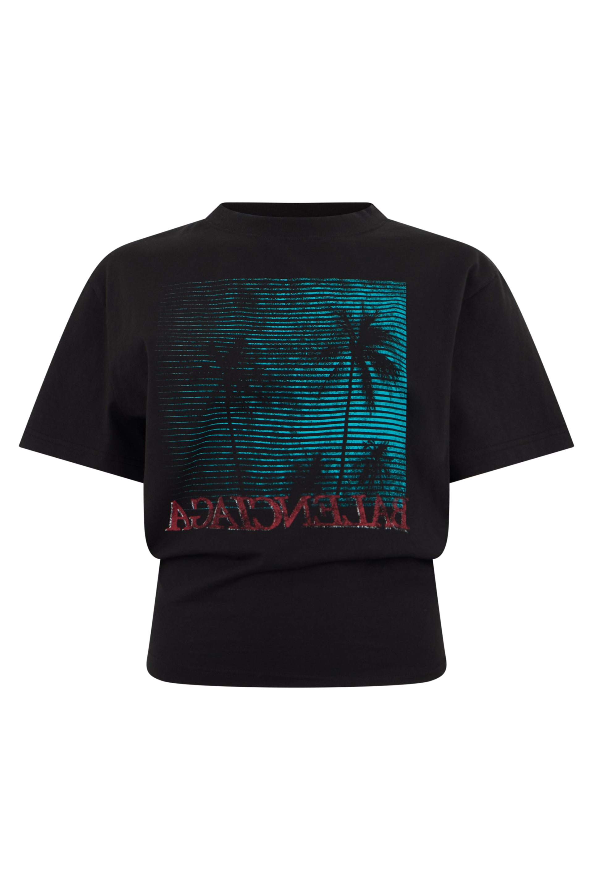 Balenciaga Maglietta Crop con Design Grafico