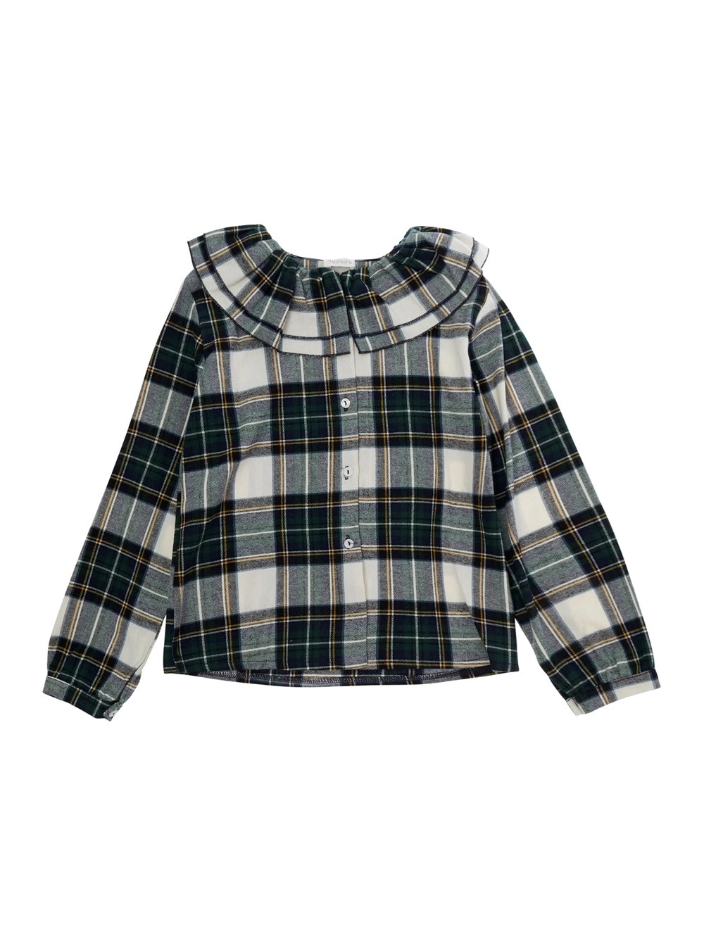 Nanan kids Blusa con motivo a righe all-over in cotone verde per bambina