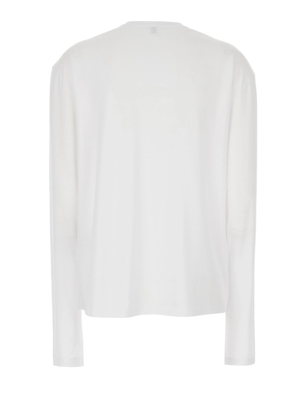 Toteme Tshirt Classic long-sleeve tee con maniche lunghe e tessuto in Lyocell e Cotone bianco donna, view 2