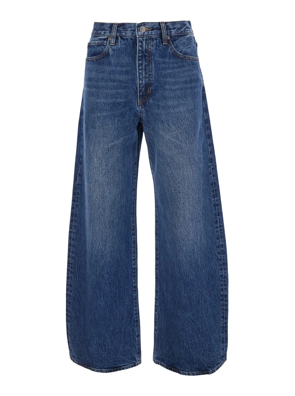 Frame Jeans 'The Bow' con Gamba Ampia e Passanti per Cintura in Denim Blu Donna