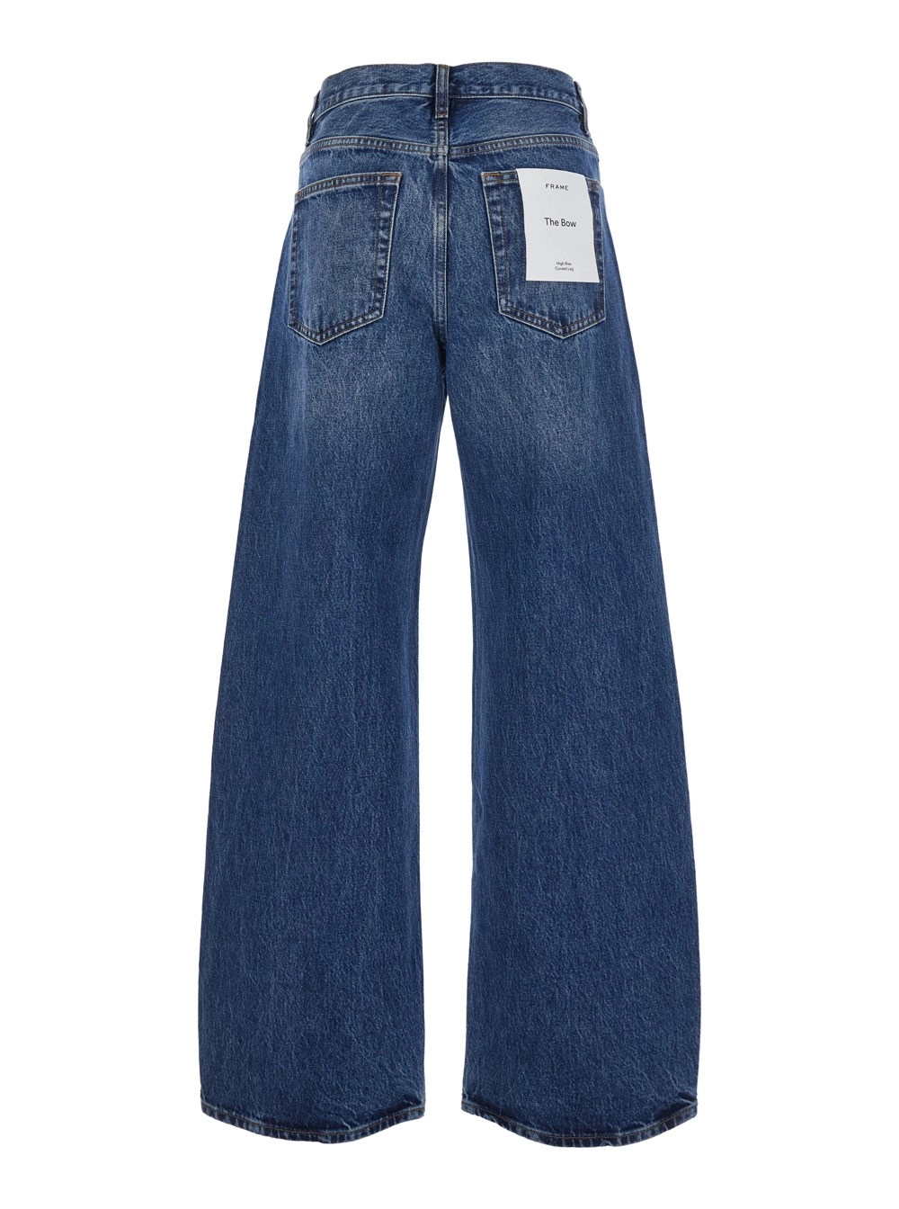 Frame Jeans 'The Bow' con Gamba Ampia e Passanti per Cintura in Denim Blu Donna, view 2