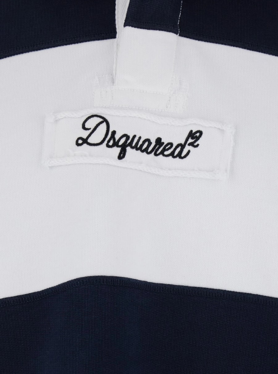 Dsquared2 Maglia con Colletto stile Polo e Patch Logo sul Fronte in Cotone Multicolor Uomo, view 3
