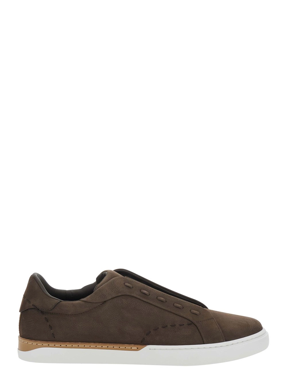 Fendi Sneakers 'City' con design slip-on e logo lettering in pelle marroni uomo