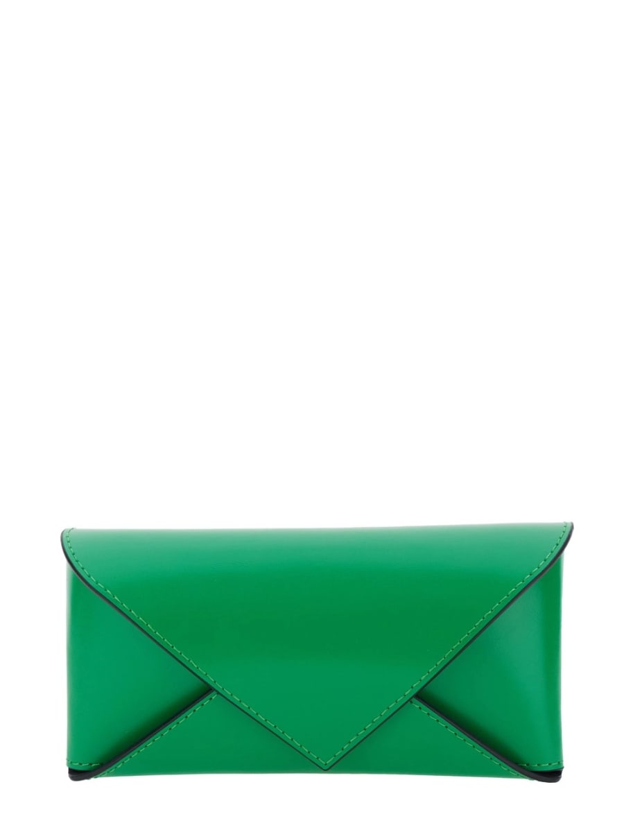 Bottega Veneta Occhiali da Sole con Design Cat-Eye e Dettaglio Knot sulle Aste in Metallio Verdi Donna, view 4