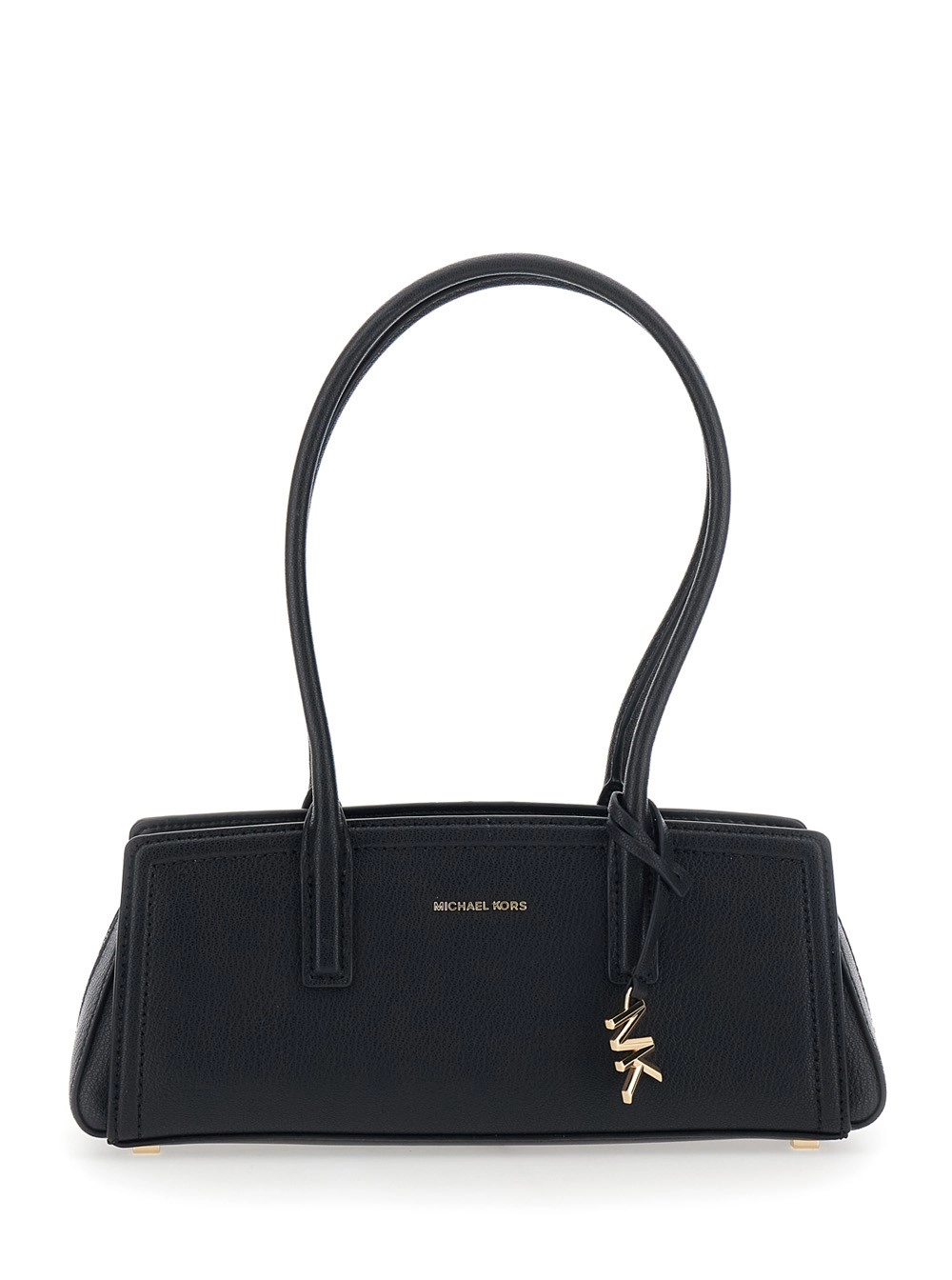 Michael michael kors Borsa a Spalla 'Laila' con Placca Logo sul Fronte in Pelle Nera  Donna