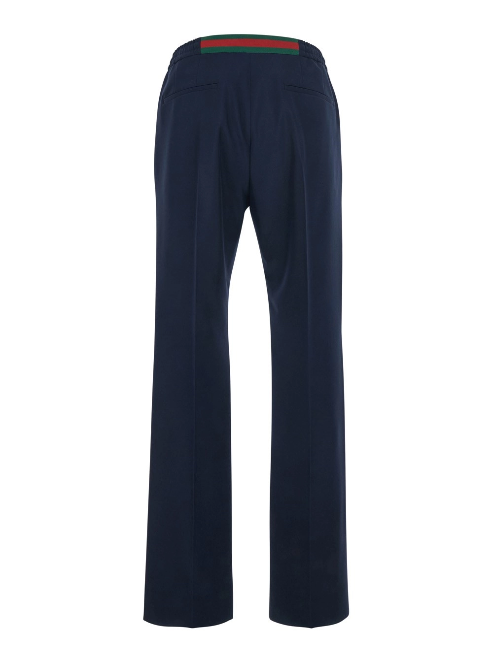Gucci Pantaloni con Vita Elasticizzata e Dettaglio Web sul Retro in Tessuto Tecnico Blu Uomo, view 2