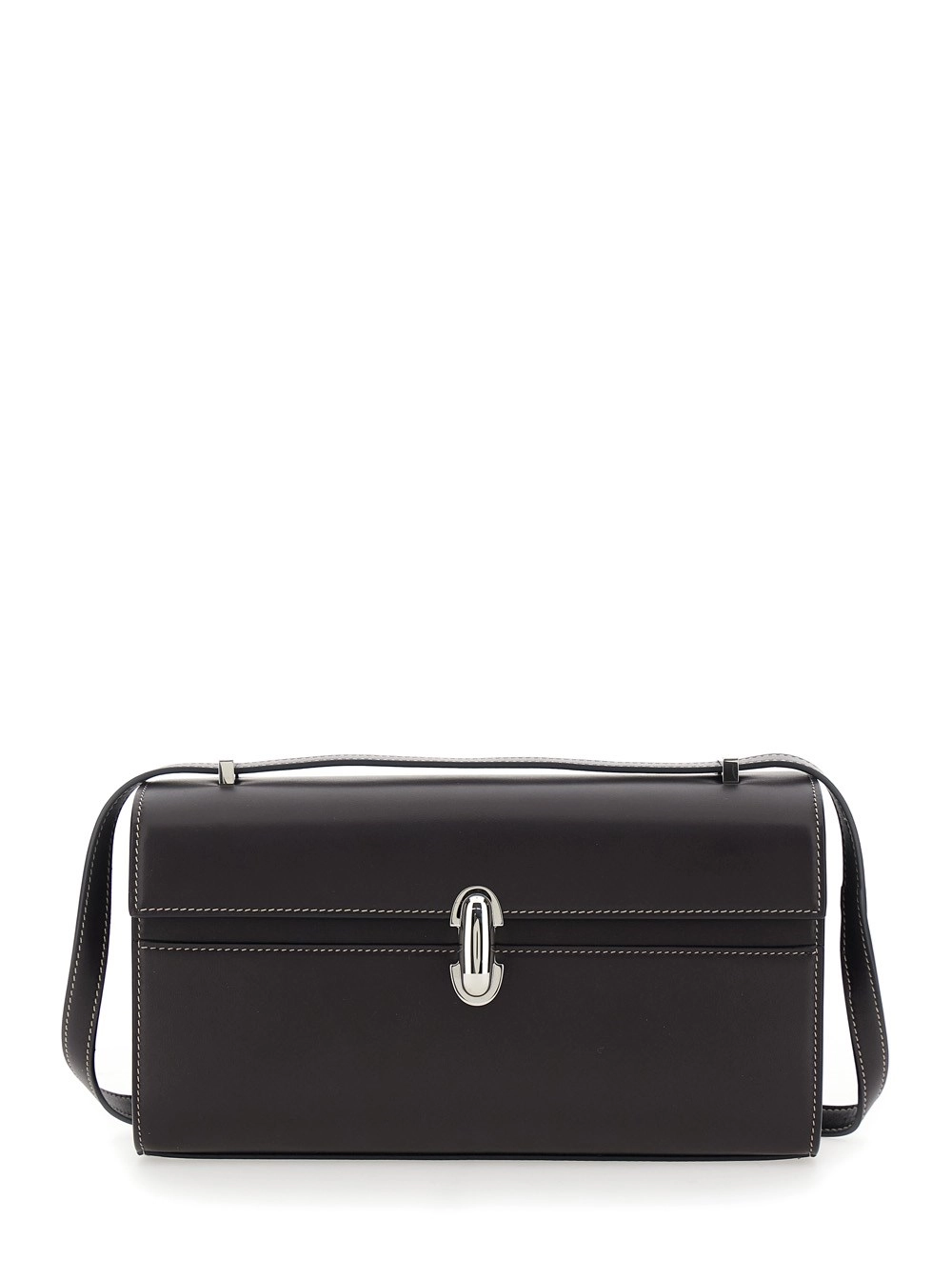 Savette Borsa a Spalla 'Simmetry' con Tracolla Superiore e Chiusura a Girello in Pelle Marrone Donna