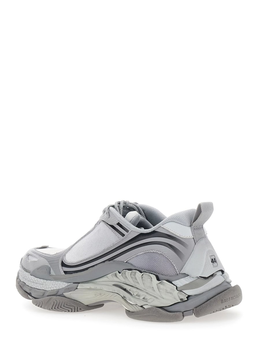 Balenciaga Sneakers 'TRIPLE-S 2' con Logo sul fronte e sul retro e Effetto Consumato in Pelle Grigie uomo, view 3