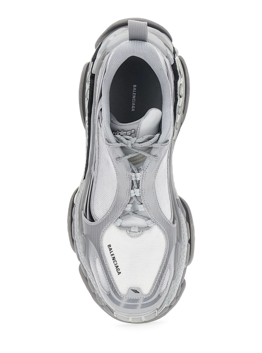 Balenciaga Sneakers 'TRIPLE-S 2' con Logo sul fronte e sul retro e Effetto Consumato in Pelle Grigie uomo, view 4