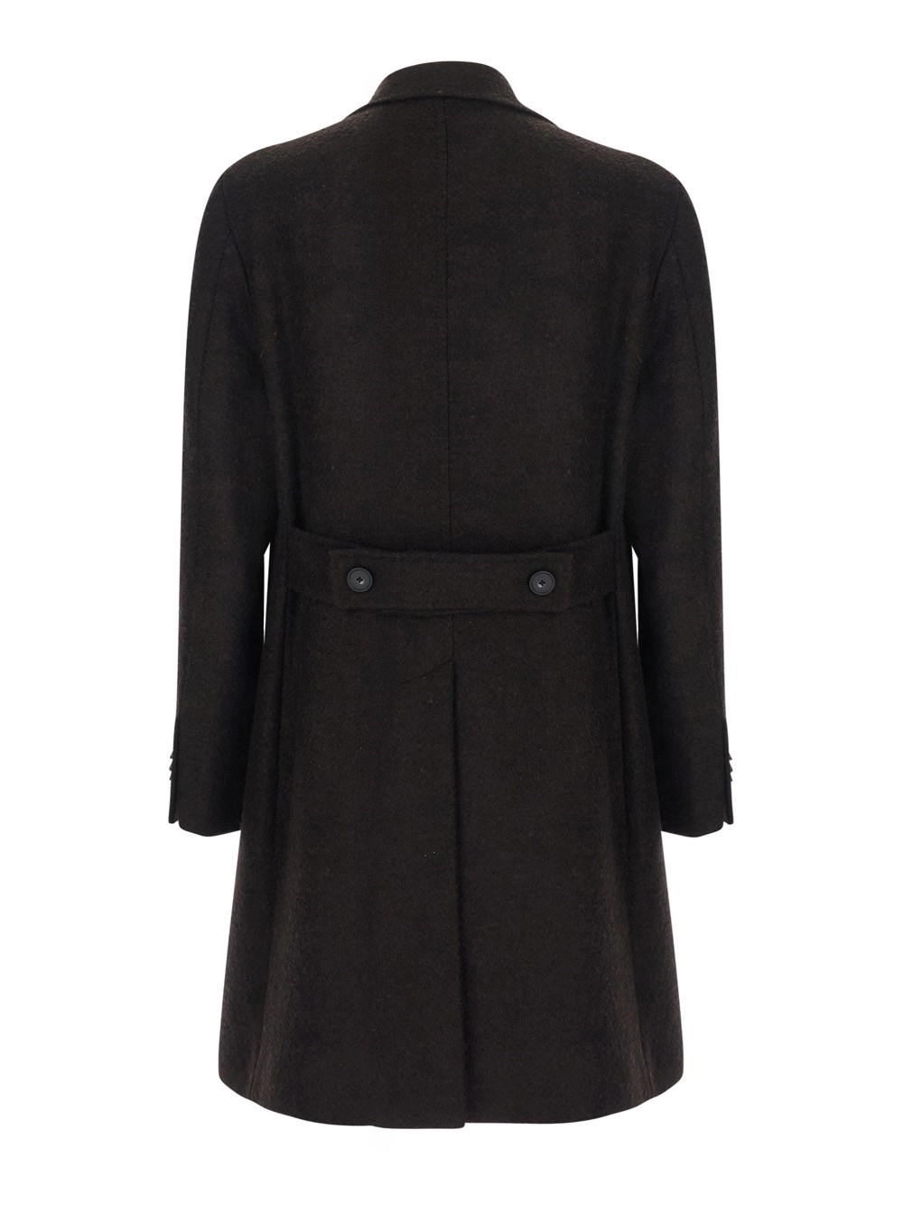 Tagliatore Cappotto 'Arden' Doppiopetto con revers classici e martingala in misto lana marrone uomo, view 2