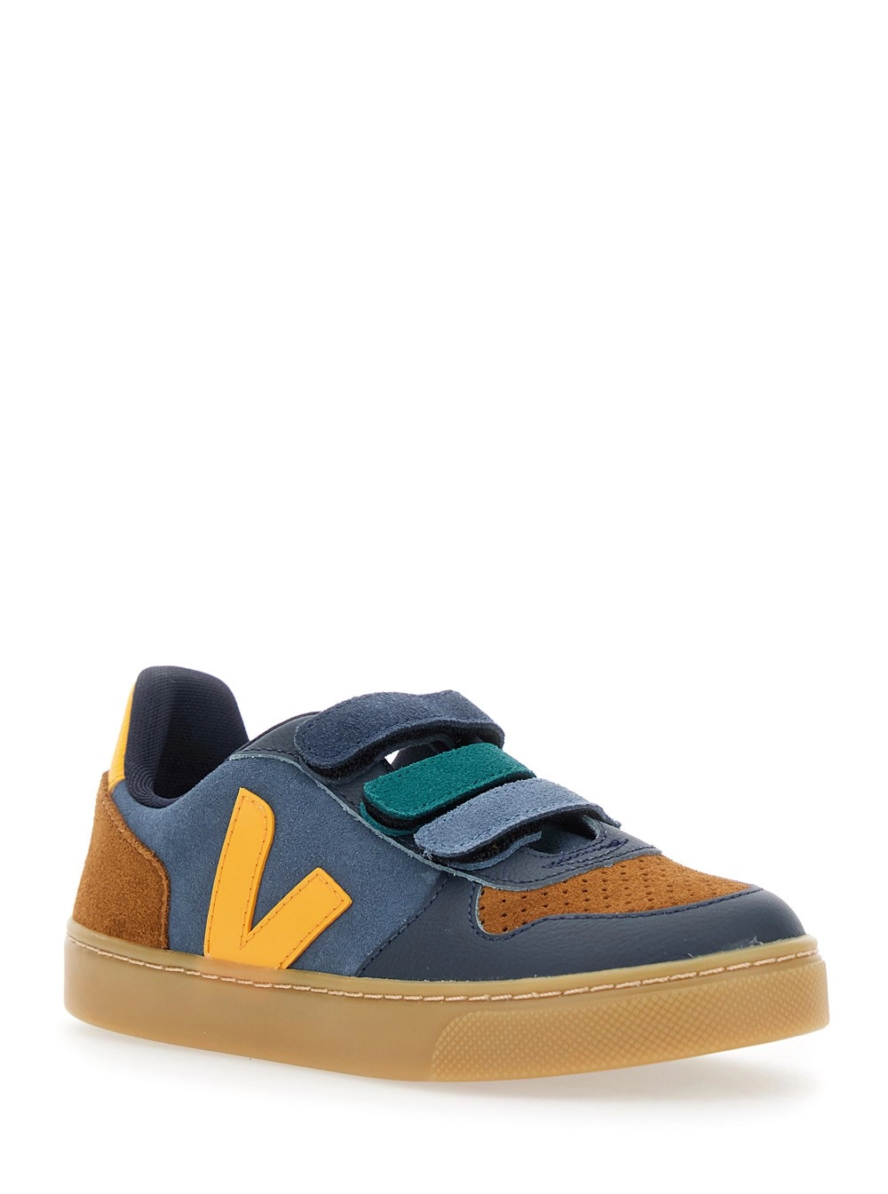 Veja kids Sneaker 'V-10' Low Top con Patch Logo sul Lato e Logo Lettering sul Tallone in Pelle Scamosciata Multicolor Bambino, view 2
