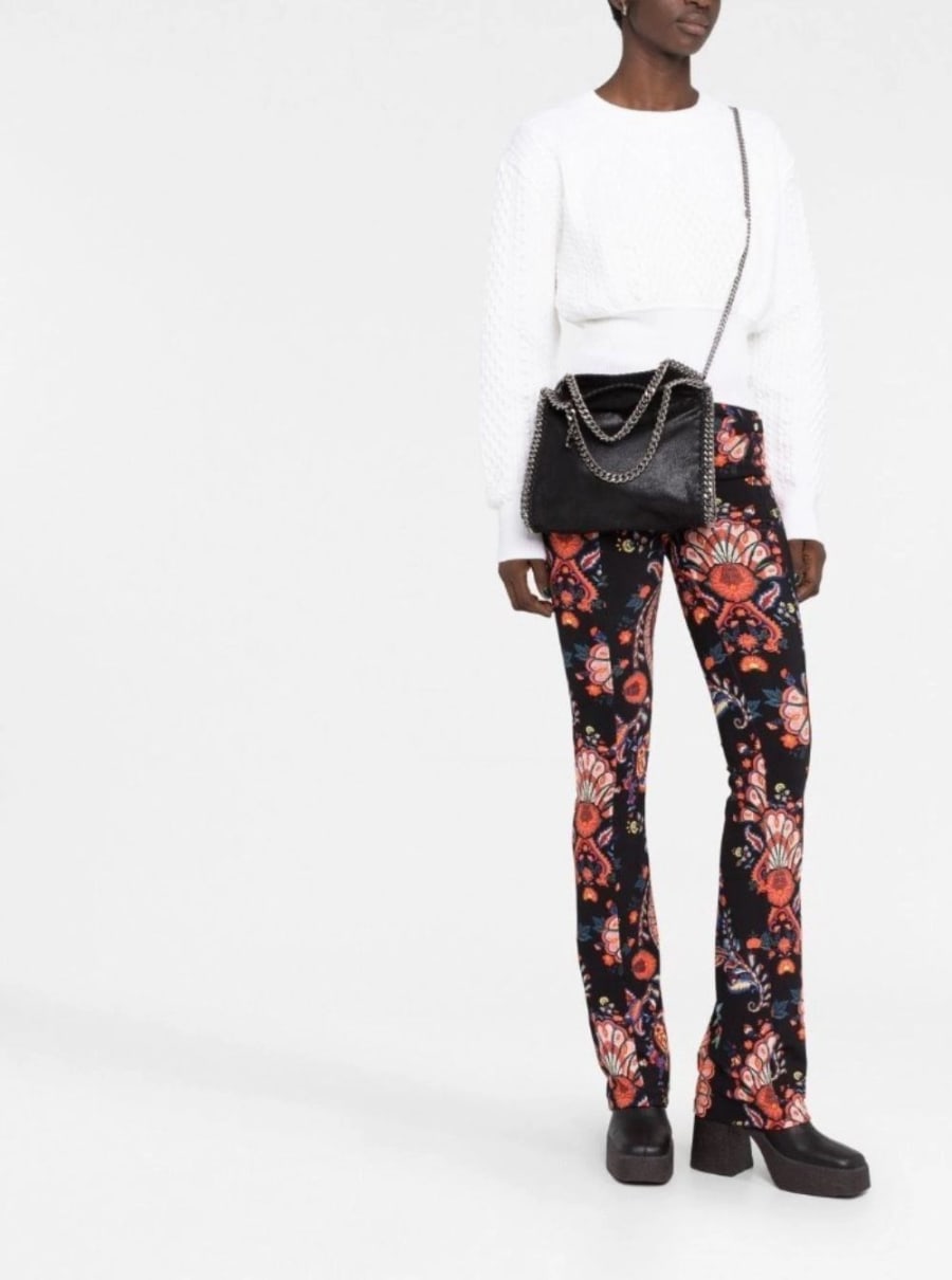 Stella McCartney Mini Borsa Tote '3Chain' con Charm con Logo Inciso in Eco Pelle Nera Donna, view 5
