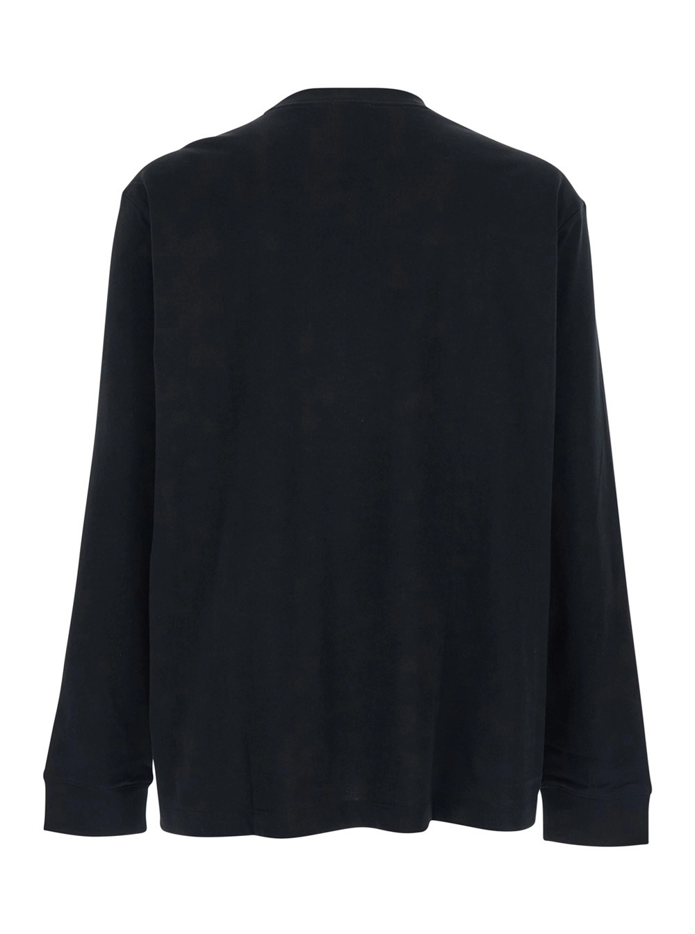 Calvin klein T-shirt con Maniche Lunghe e Logo sul Fronte in Cotone Nera Uomo, view 2
