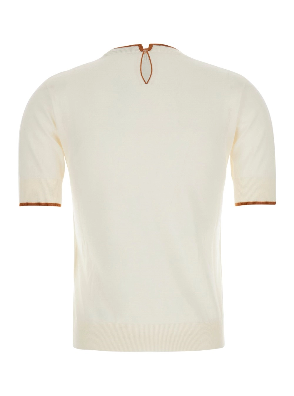 Max Mara Studio Maglia 'Agenda' girocollo con chiusura a goccia sul retro in seta e lana bianco donna, view 2