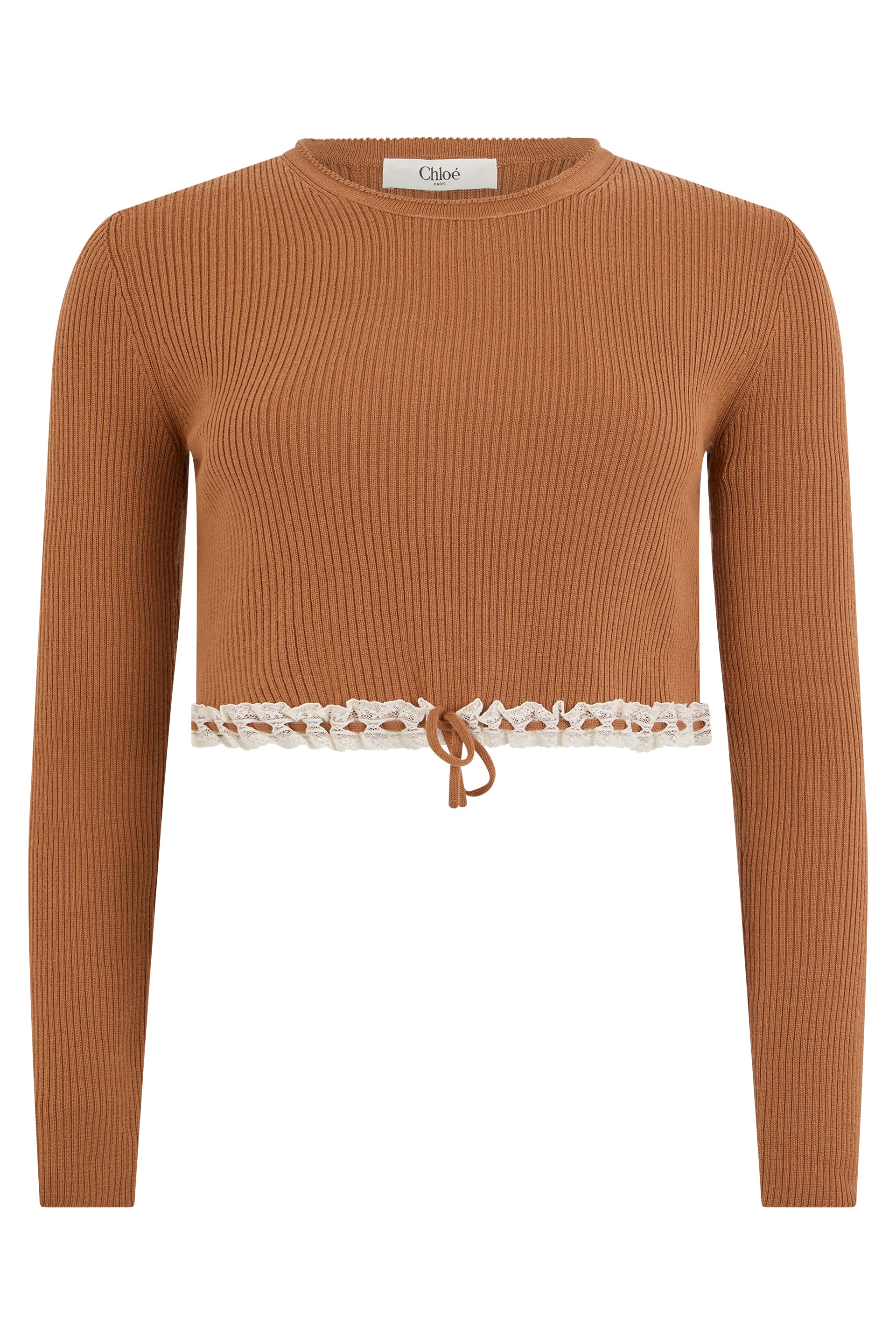 Chloé Maglione cropped in lana e cachemire