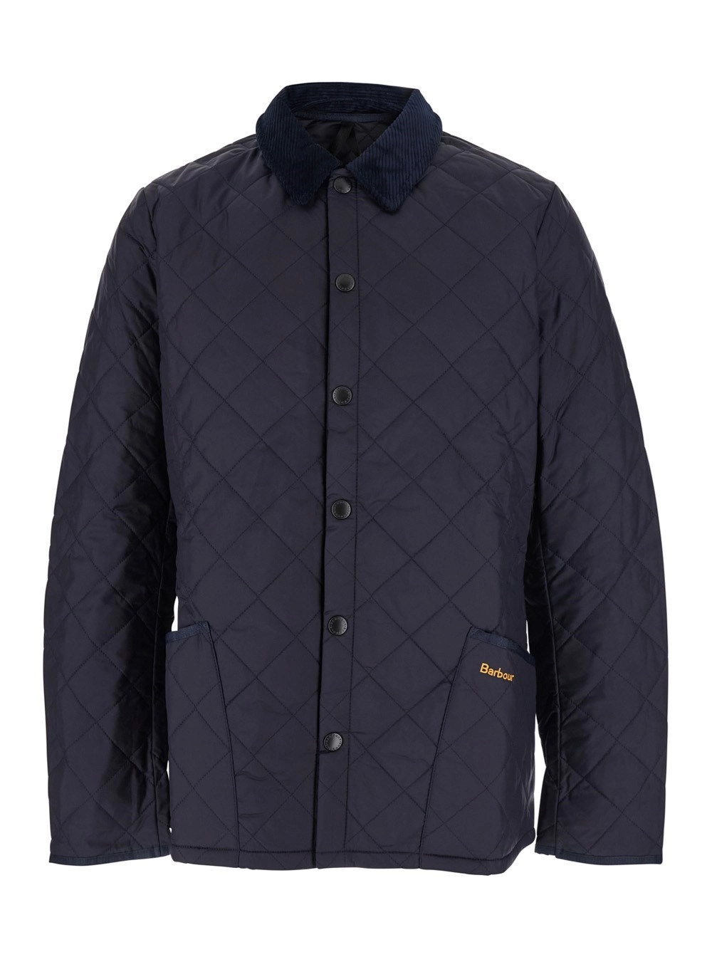 Barbour Giubbotto 'Heritage Liddesdale' con Colletto Classico a Coste e Logo Lettering sul Fronte in Tessuto Tecnico Blu Uomo