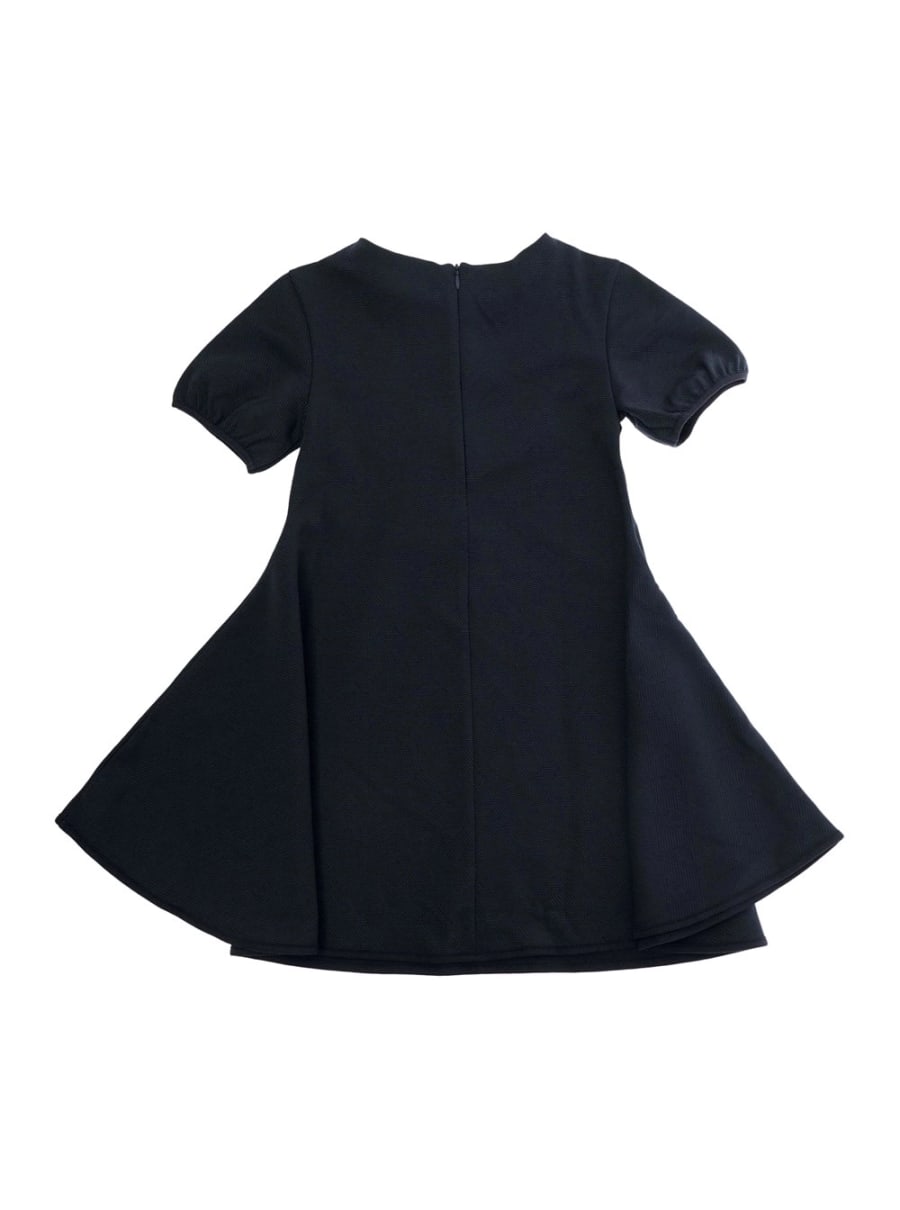 Emporio armani kids Abito Girocollo con Patch Logo sul Fronte in Misto Cotone Stretch Blu Bambina, view 2