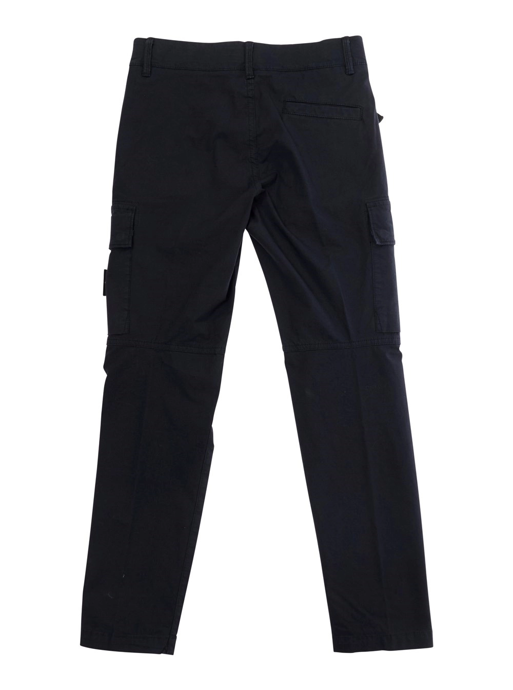 Stone island kids Pantalone Blu con Patch Logo sul Fronte e Due Tasche con Patta sul Fronte in Cotone Stretch Bambino, view 2