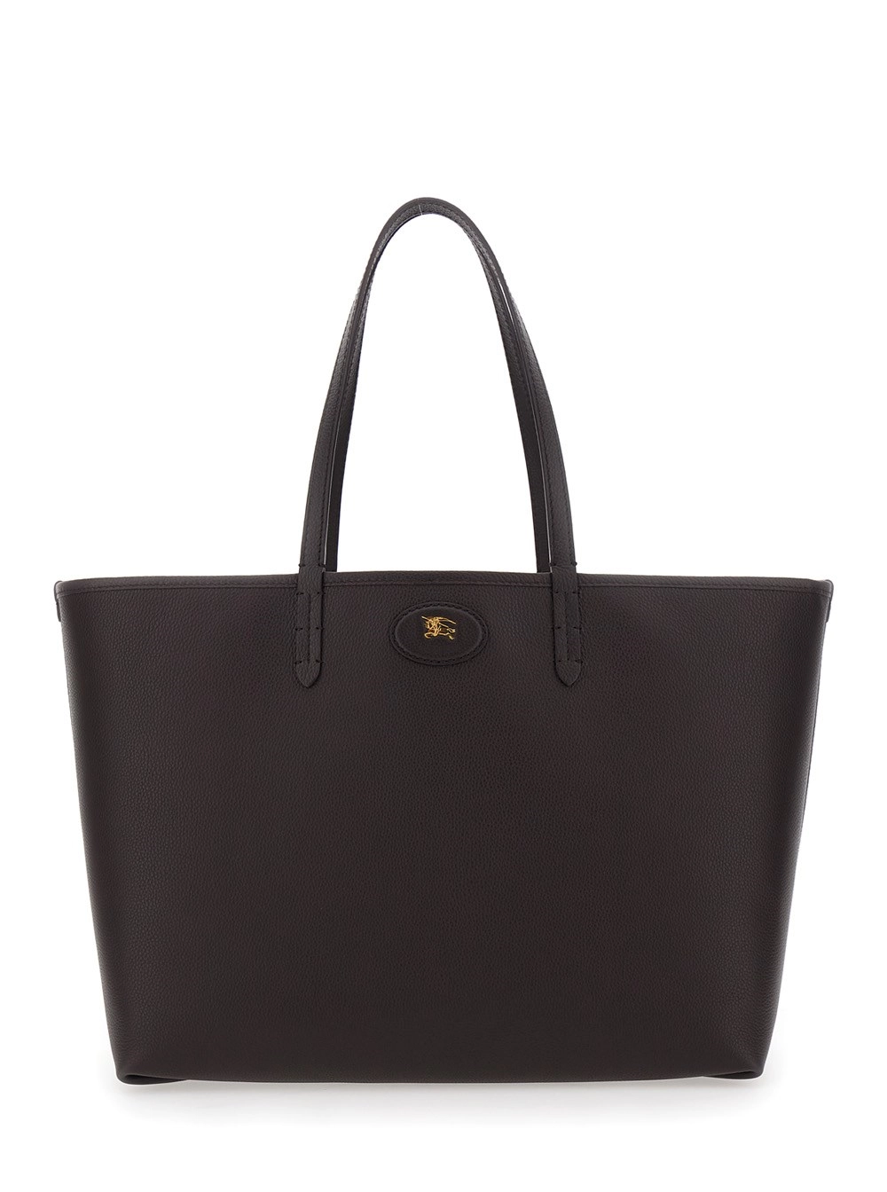 Burberry Borsa Shopping Reversibile con Patch EKD sul Fronte in Pelle Marrone Donna