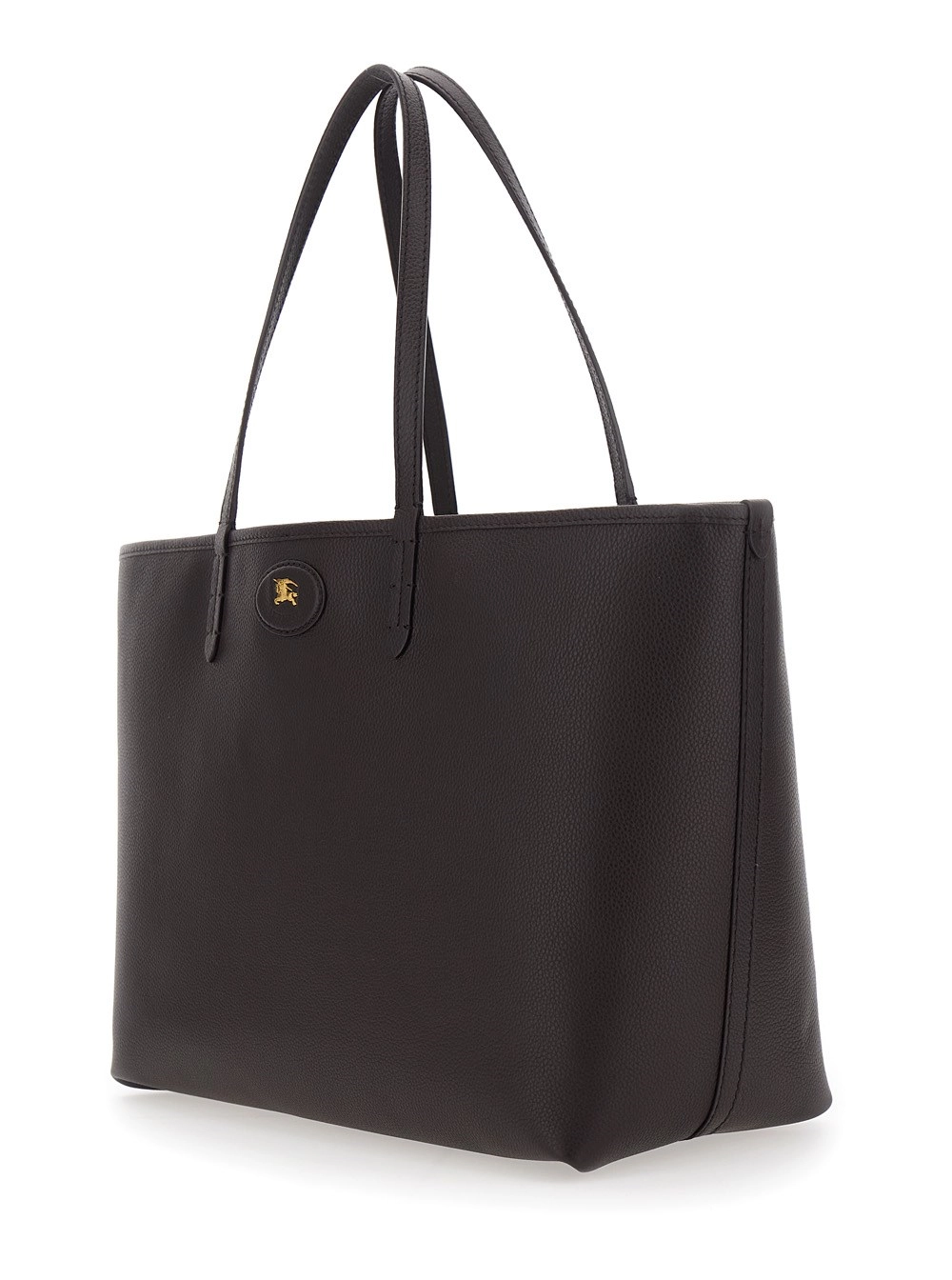 Burberry Borsa Shopping Reversibile con Patch EKD sul Fronte in Pelle Marrone Donna, view 2