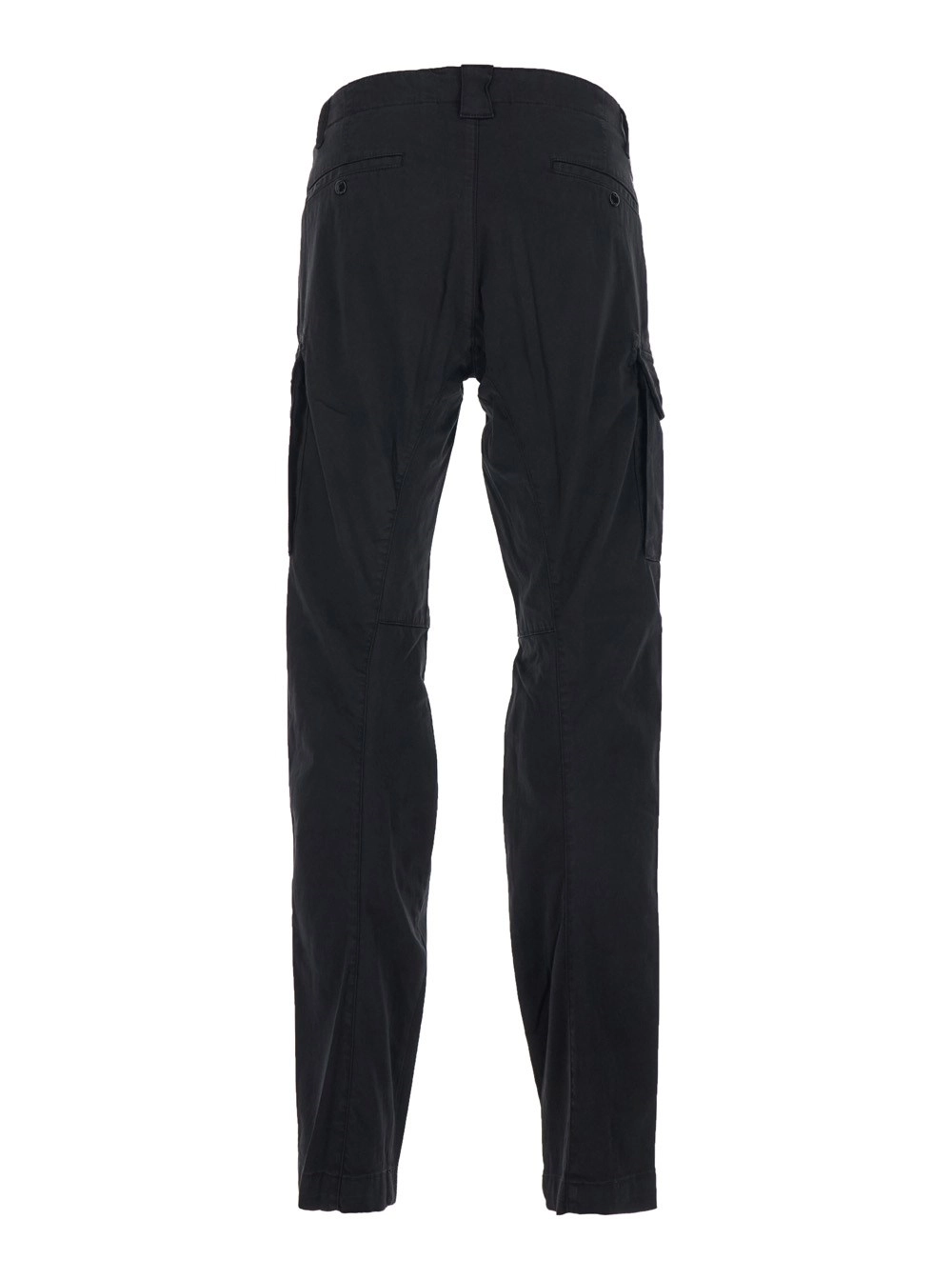 C.P. Company Pantalone Cargo con Placca Logo sul Lato e Due Tasche Cargo sul Fronte in Cotone Stretch Nero Uomo, view 2