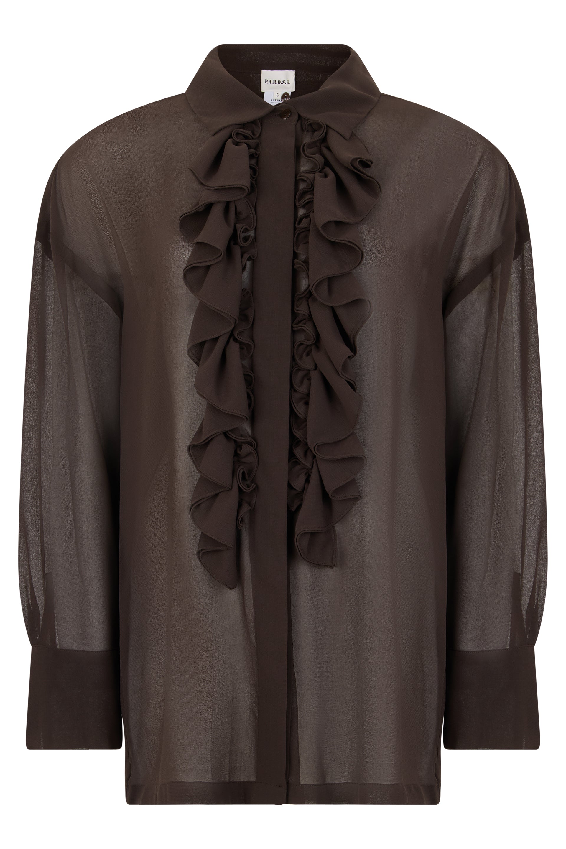 P.A.R.O.S.H. Camicia trasparente con volant