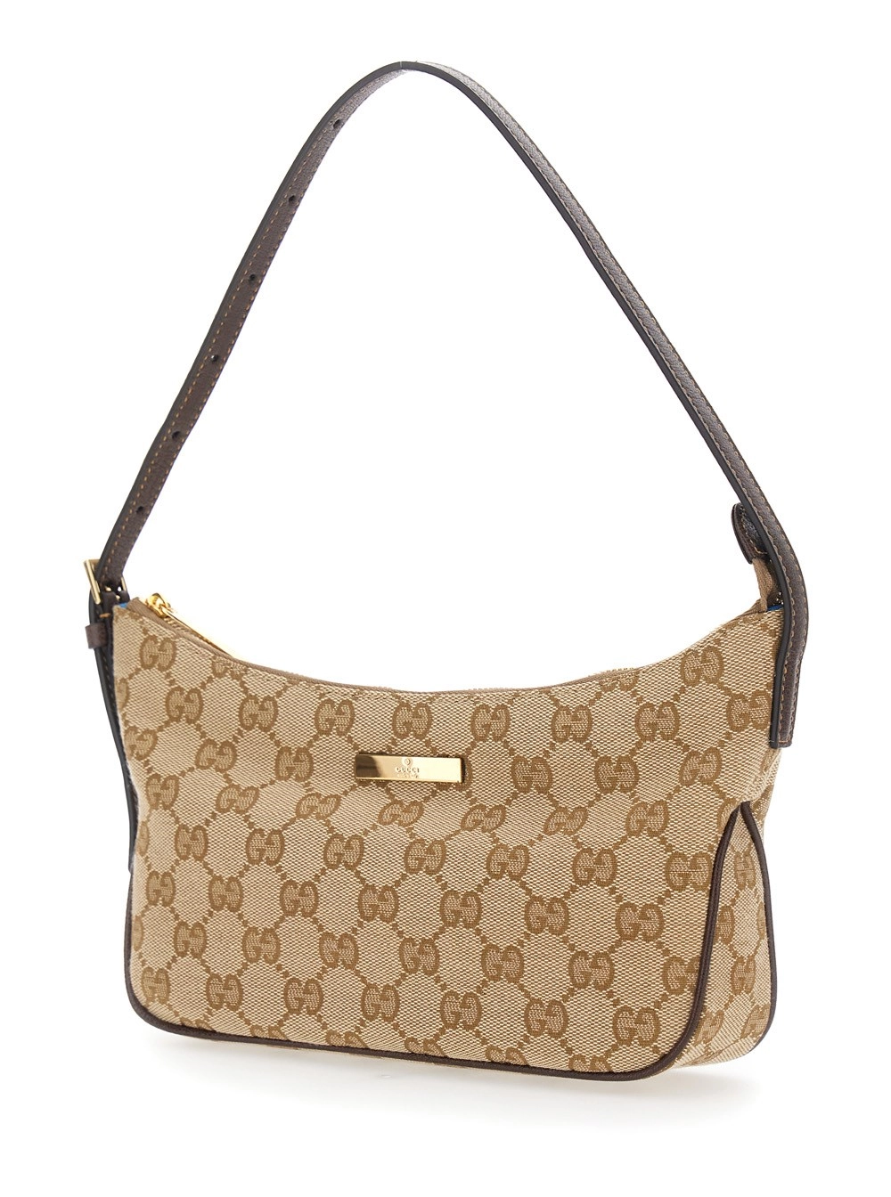 Gucci Borsa Mini 'Lady Lunetta' con Placca Logo sul Fronte e Tracolla Regolabile e Removibile in Tela GG Supreme Beige Donna, view 2