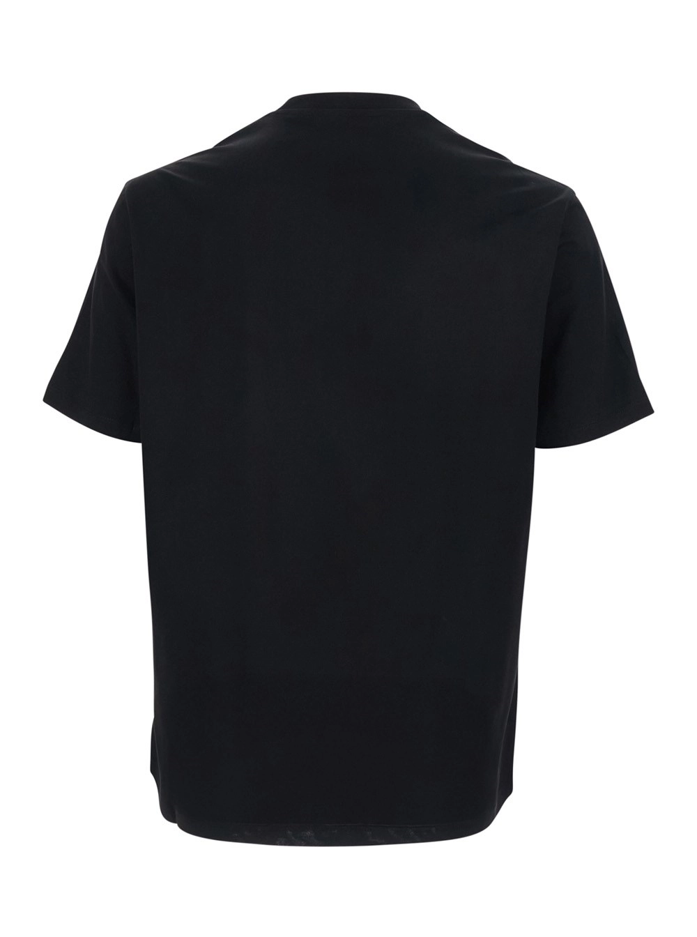 Emporio Armani T-shirt girocollo con logo tono su tono sul fronte in cotone nera uomo, view 2