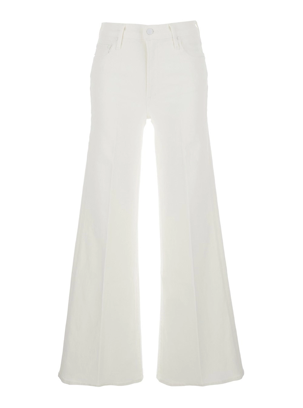 Mother Jeans 'The Twister Sneak' con Passanti per Cintura e Gamba Ampia in Denim Bianco Donna