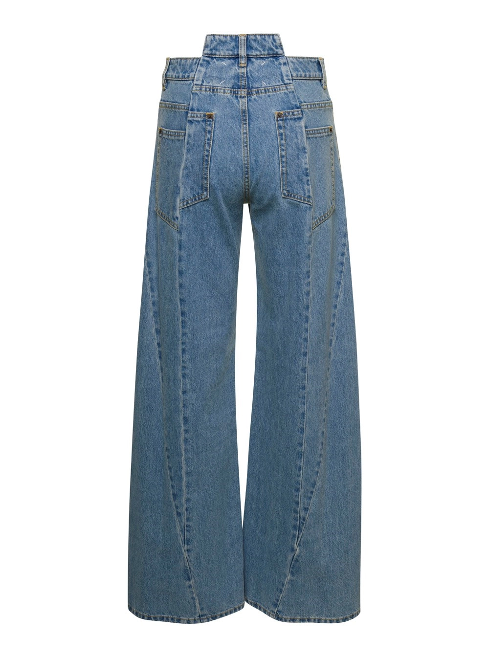 Maison Margiela Jeans Asimmetrici a Cinque Tasche in Denim Azzurro Donna, view 2