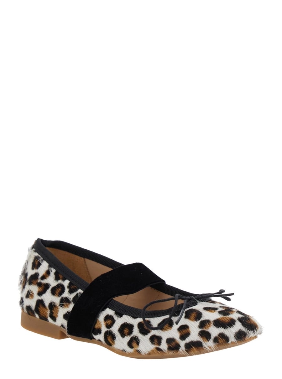Pom d'api kids Ballerine con Chiusura con Cinturino Regolabile e Motivo Animalier All-Over in Tessuto Multicolor Bambina, view 2