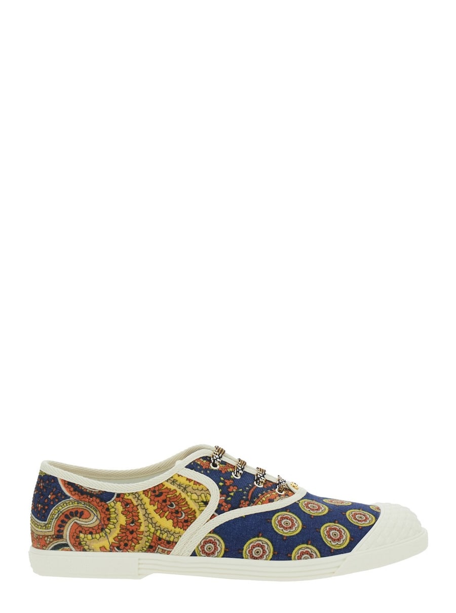 Valentino Garavani Sneaker Low Top con Stampa Floreale All-Over in Cotone Multicolor Uomo