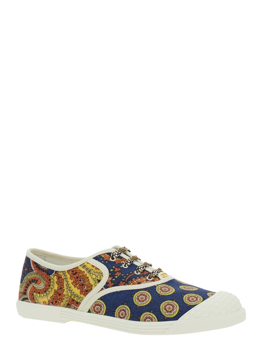 Valentino Garavani Sneaker Low Top con Stampa Floreale All-Over in Cotone Multicolor Uomo, view 2